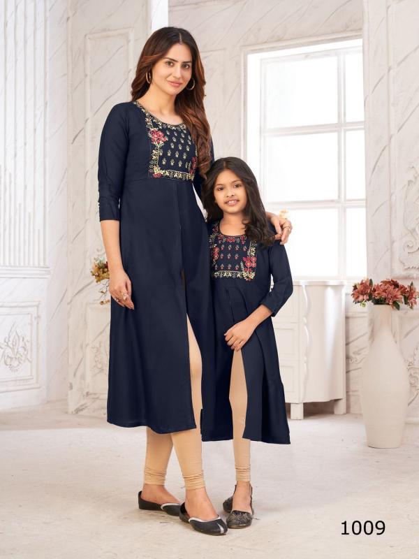 Blue Hills Emotion Combo Of Mother And Daughter Rayon Kurti Collection